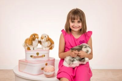 Teddy-Hermann Hase Liegend Hellbraun/weiß Gescheckte, 30 Cm 2 Teddy-Hermann Hase Liegend Hellbraun/weiß Gescheckte, 30 Cm – Bild 2