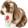 Teddy-Hermann Hase Sitzend Dunkelbraun/weiß Gescheckt 20 Cm