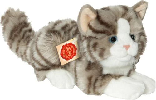 Teddy Hermann - Katze Liegend Grau, 20 Cm 1 Teddy Hermann - Katze Liegend Grau, 20 Cm